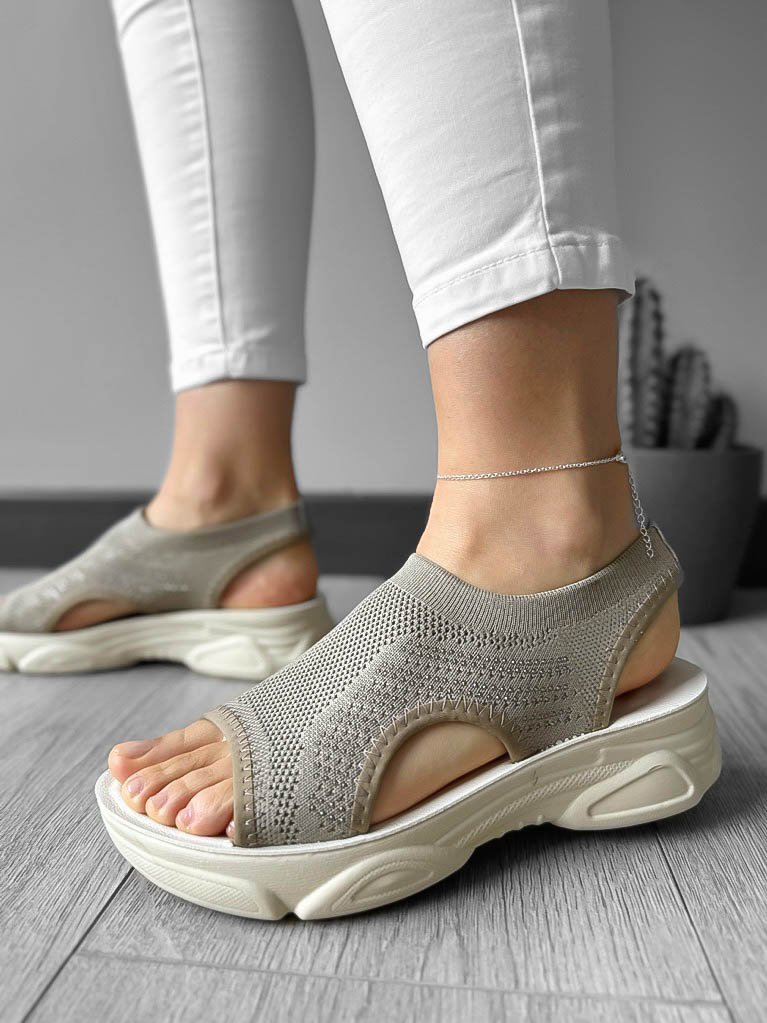 Sandale dama bej W01