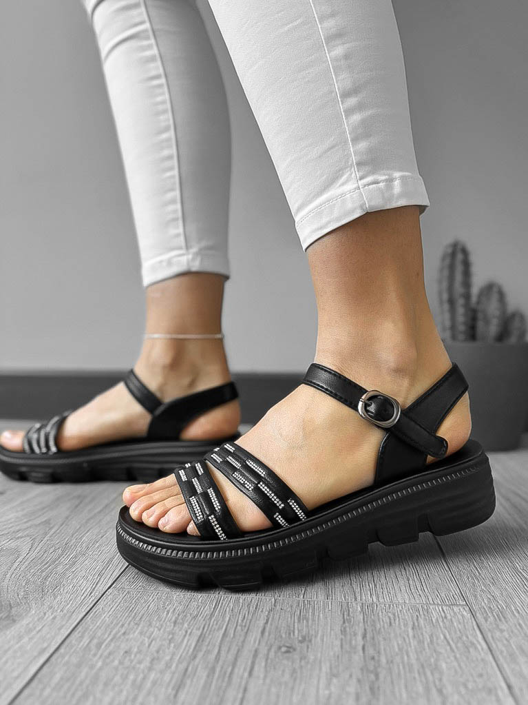 Sandale dama negre CL2410 A11-1