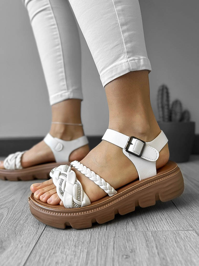 Sandale dama albe CL2411 A11-2