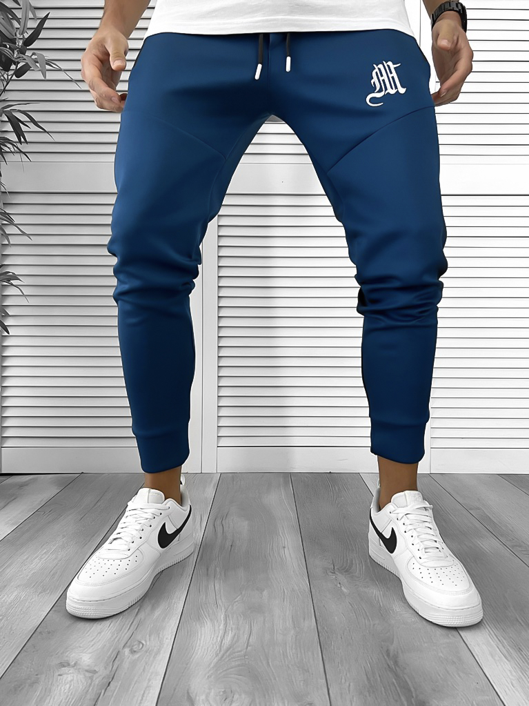 Pantaloni de trening albastri silon conici 12375 43-3.3