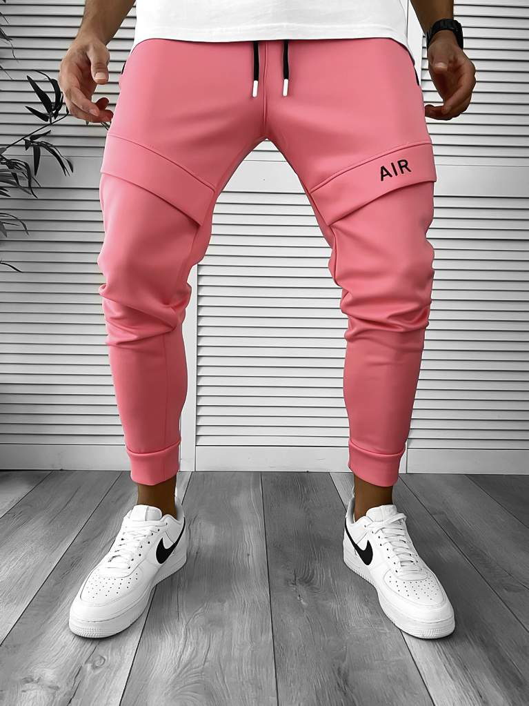 Pantaloni de trening roz conici 12360 S5