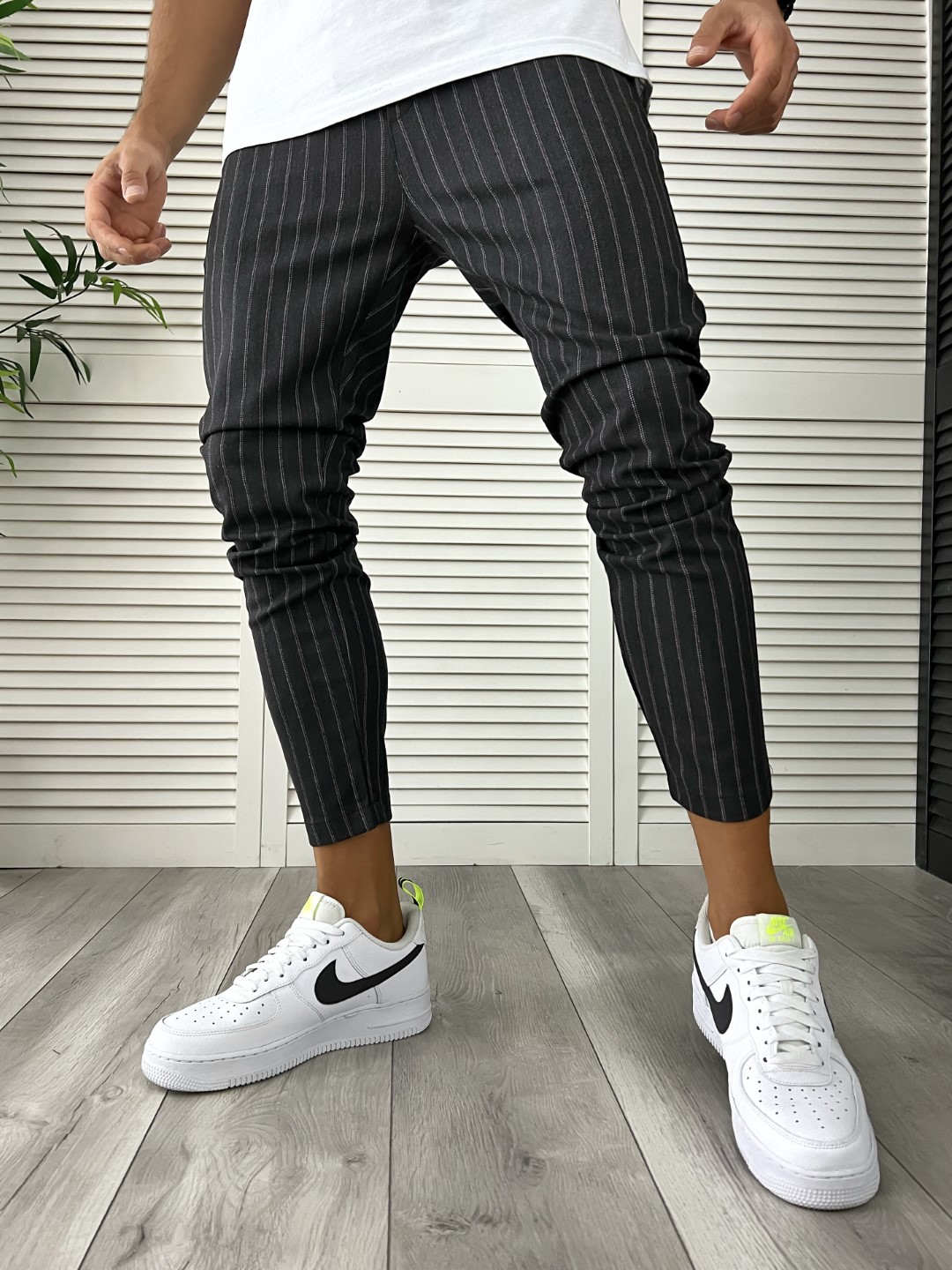 Pantaloni de trening gri conici 12357 P18-7