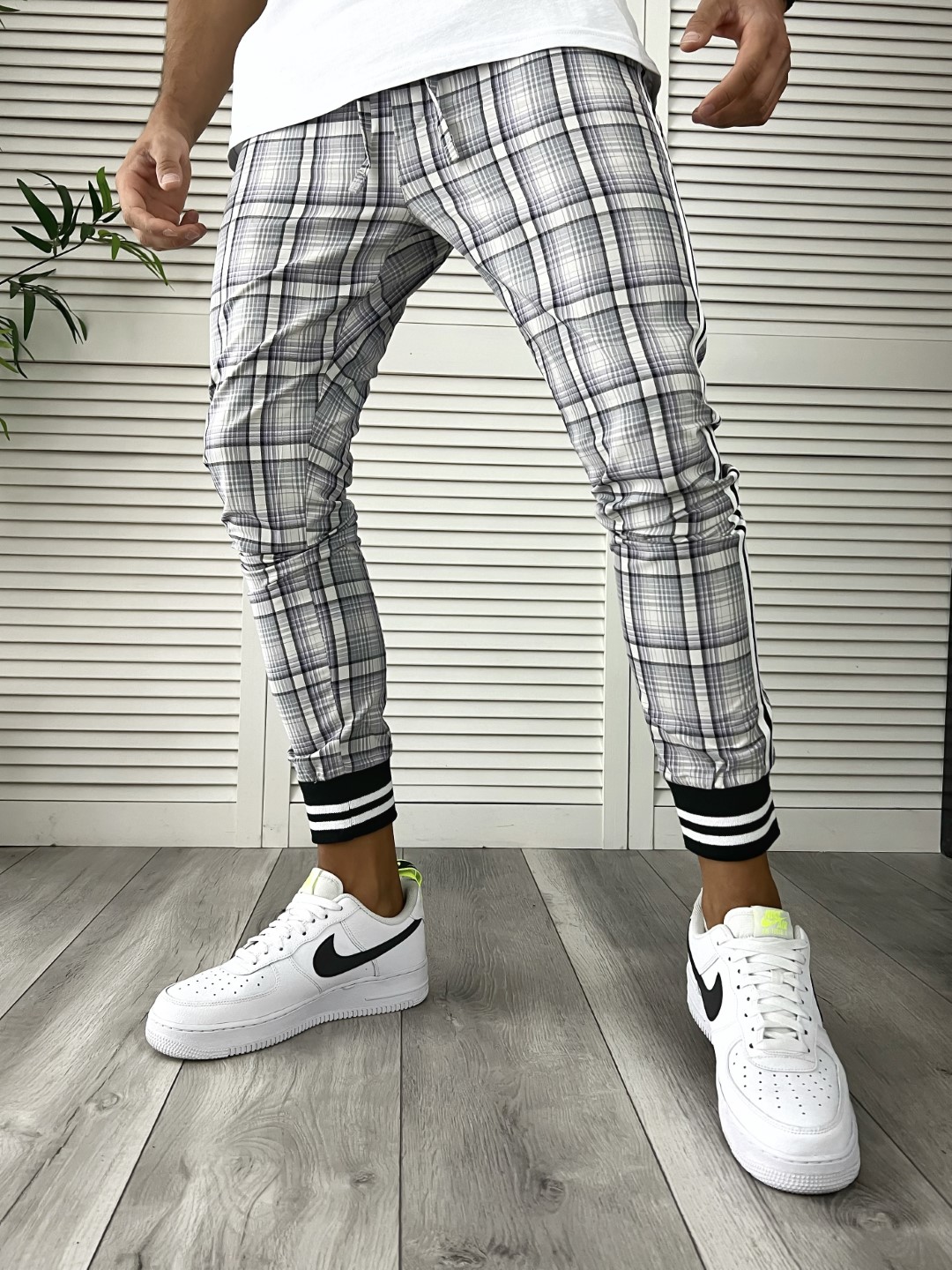 Pantaloni de trening gri conici 12358 P18-7