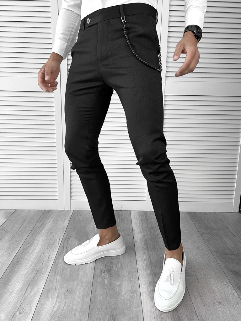 Pantaloni barbati eleganti negri 12133