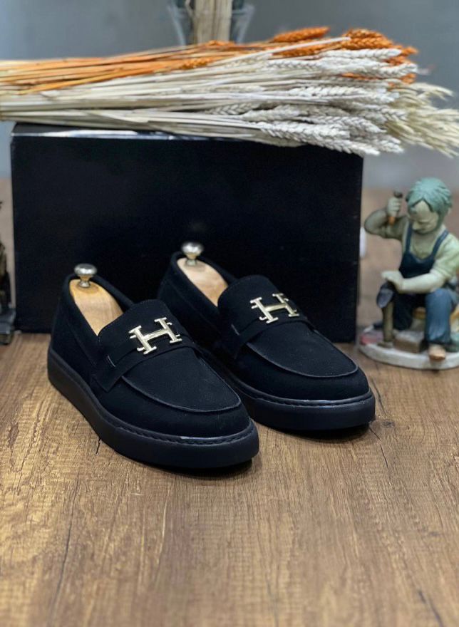 Mocasini barbati negri cu talpa neagra 12158