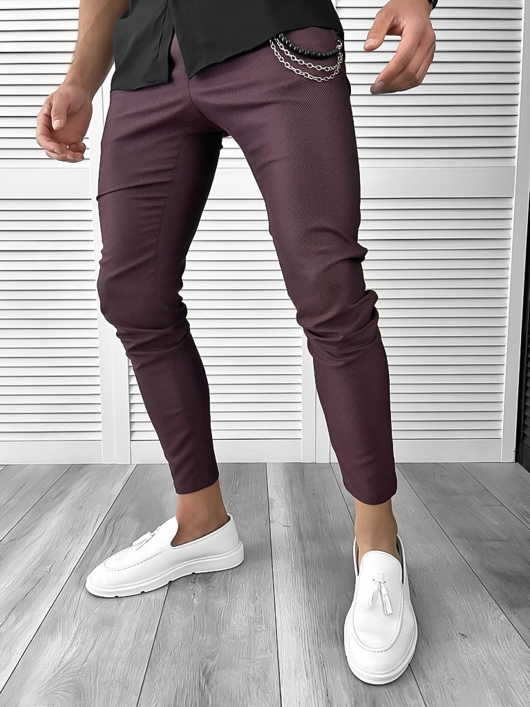 Pantaloni barbati casual grena 10615 P19-3.1