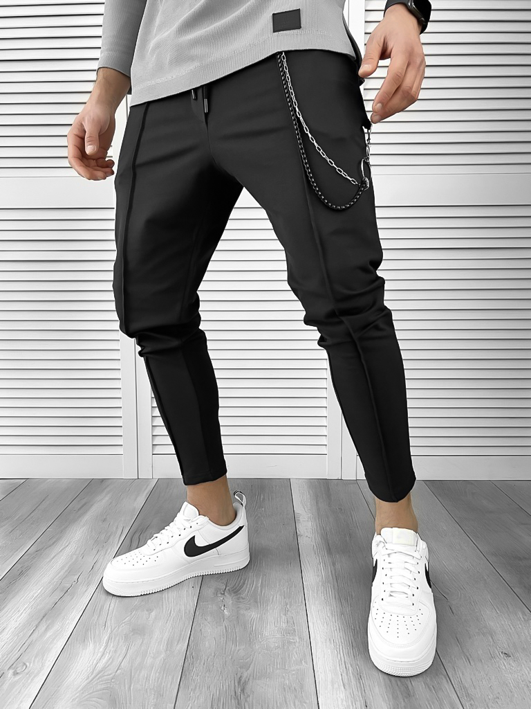 Pantaloni de trening negri conici 10274 P20-2.2