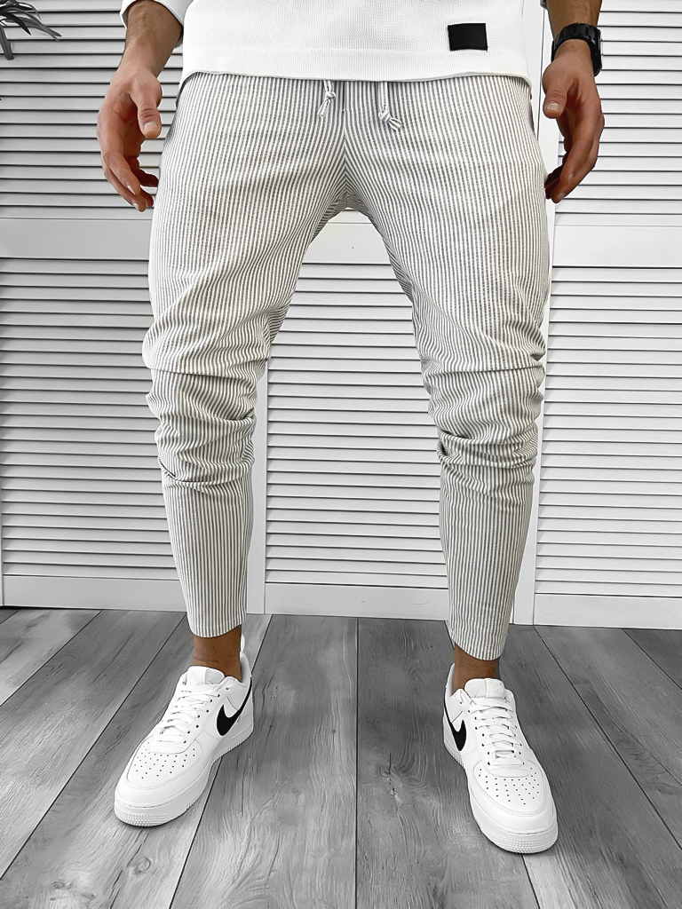 Pantaloni barbati casual regular fit in dungi 7155 P20-2.1