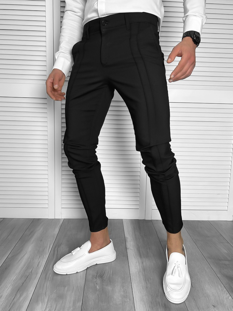 Pantaloni barbati eleganti negri 7144 O2-1.1