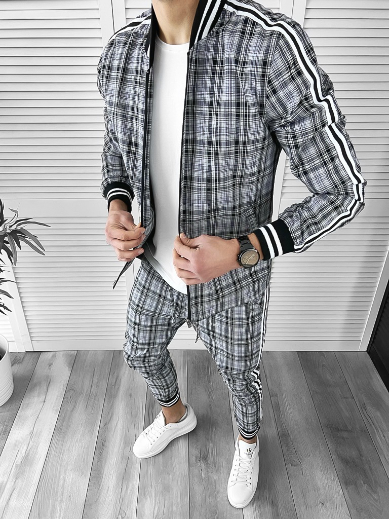 Trening barbati slim fit pantaloni + hanorac 10036 55-4