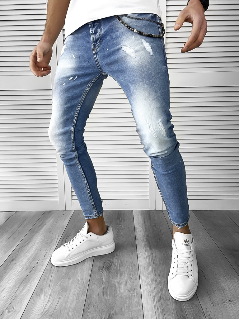 Blugi barbati conici albastri 279 g3-2