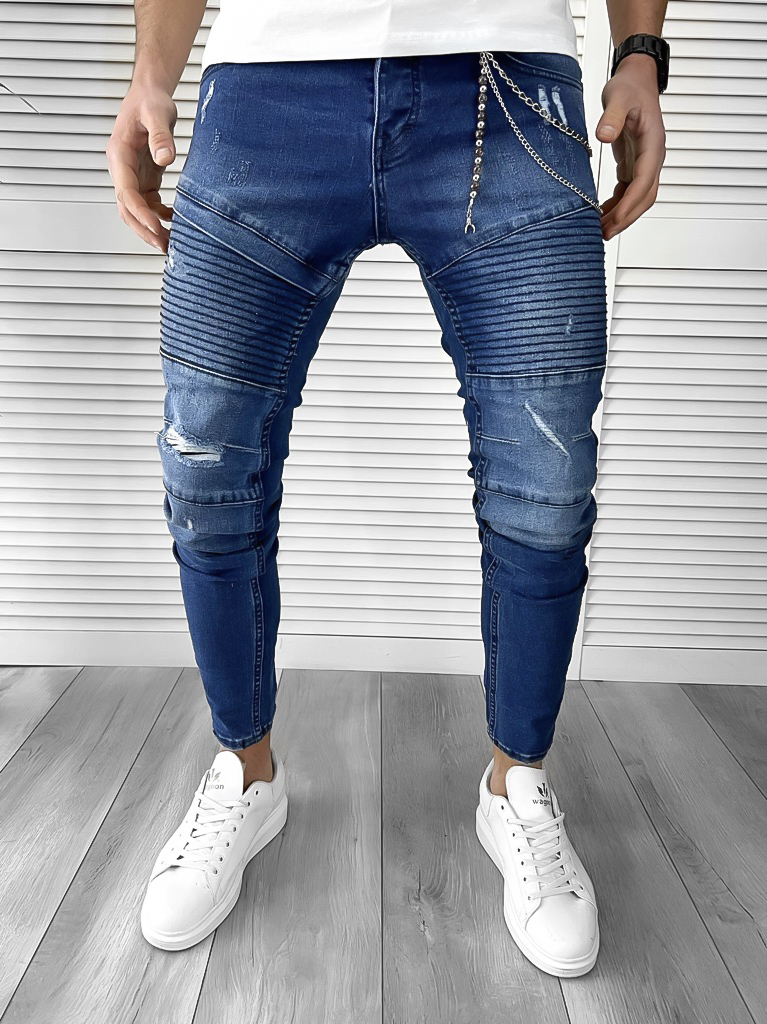 Blugi barbati conici albastri 355 h4-3