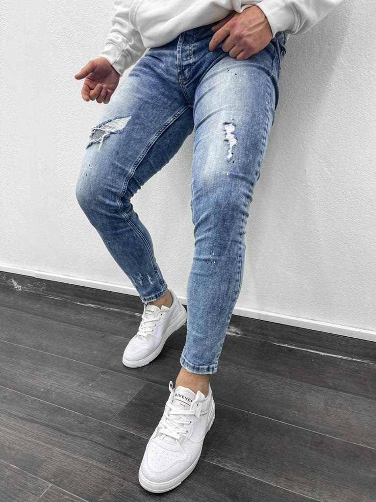 Blugi barbati conici albastri b9776 b15-5