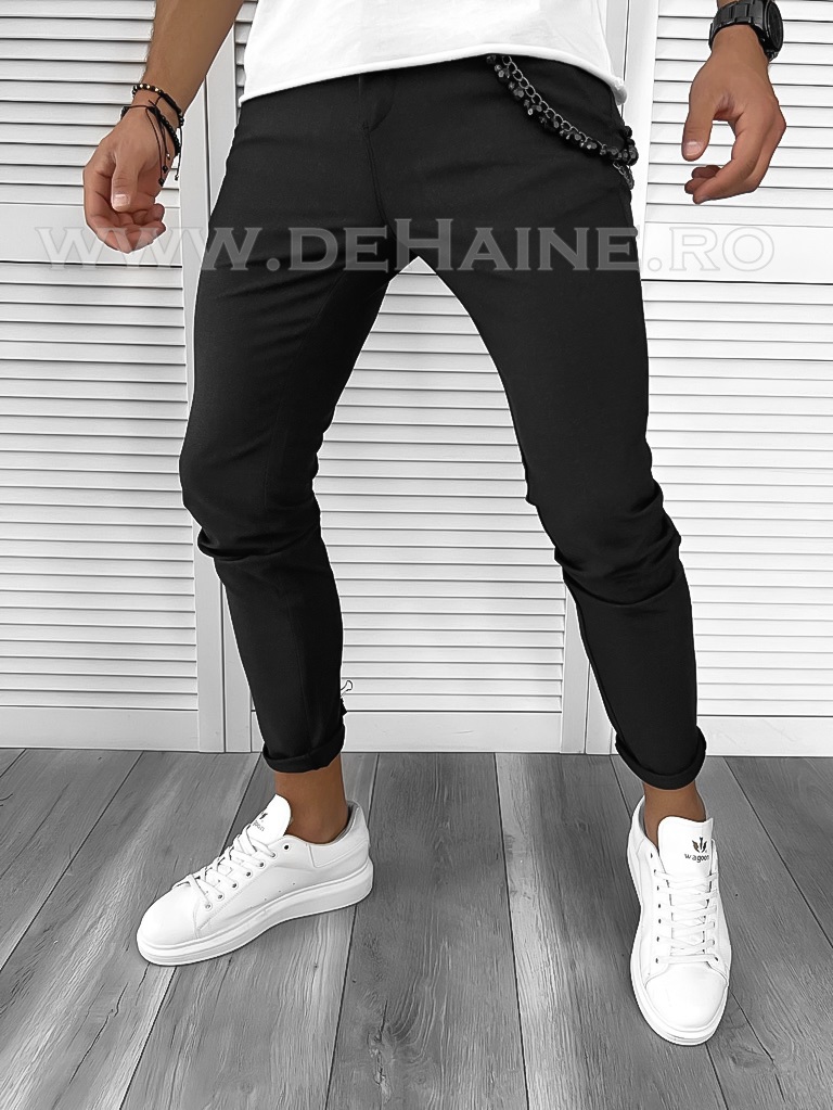 Pantaloni barbati casual negri B9595 F7-3