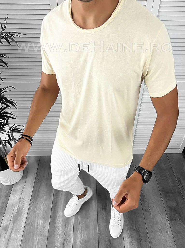 Tricou barbati bej slim fit B9301 P12-5.2