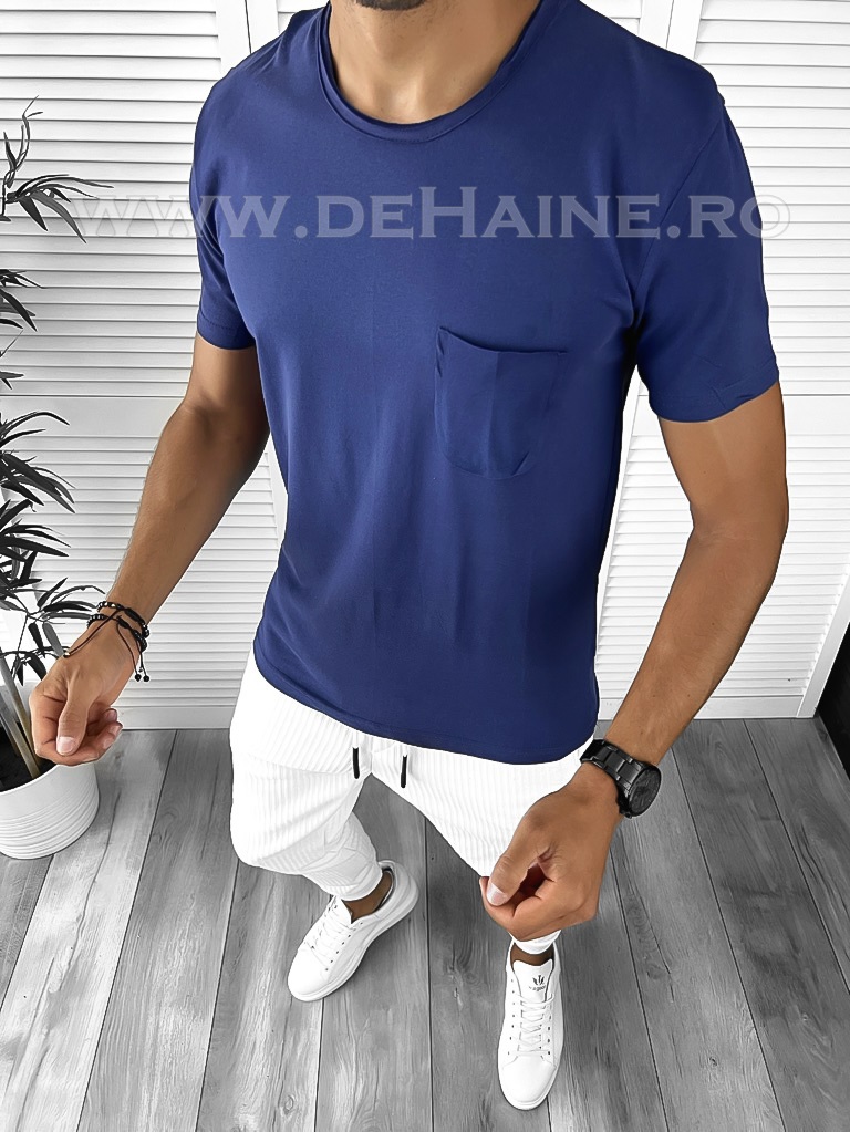 Tricou barbati bleumarin slim fit B9302 K4-3