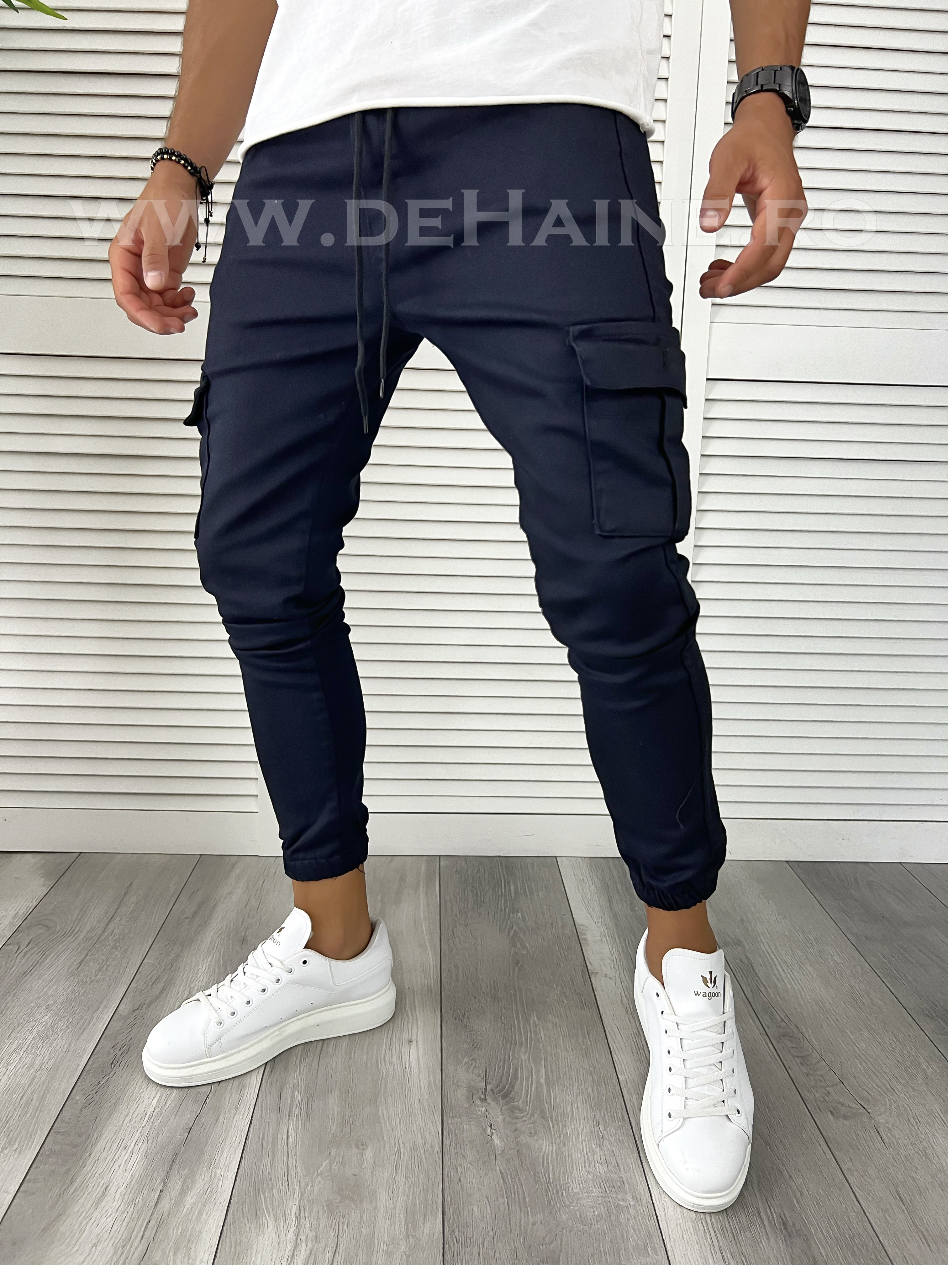 Pantaloni barbati casual bleumarin B9245 F1-1