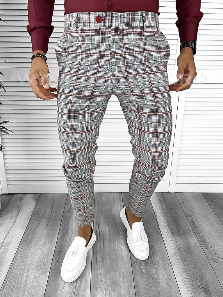 Poze Pantaloni barbati eleganti in carouri B8846 154-2 E