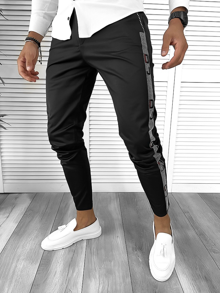 Poze Pantaloni barbati eleganti negri B8416 10-1.1