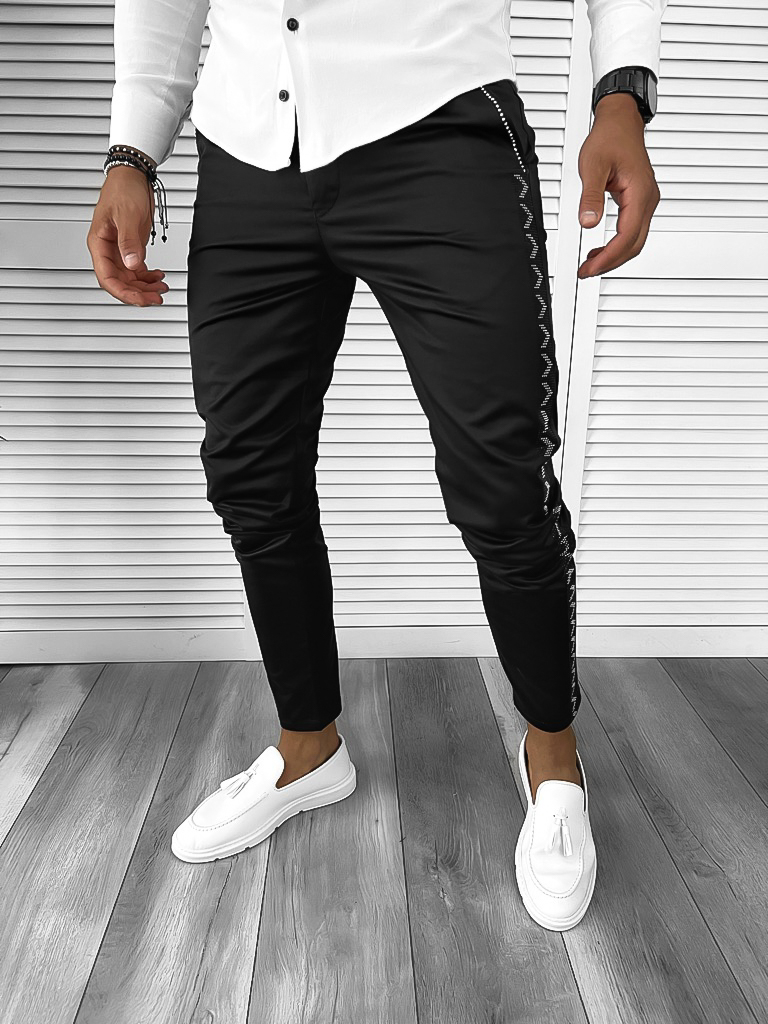 Pantaloni barbati eleganti negri B8776 P20-5.3