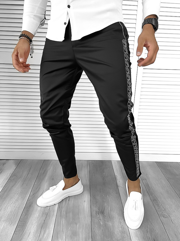 Pantaloni barbati eleganti negri B8778 P18-1.2