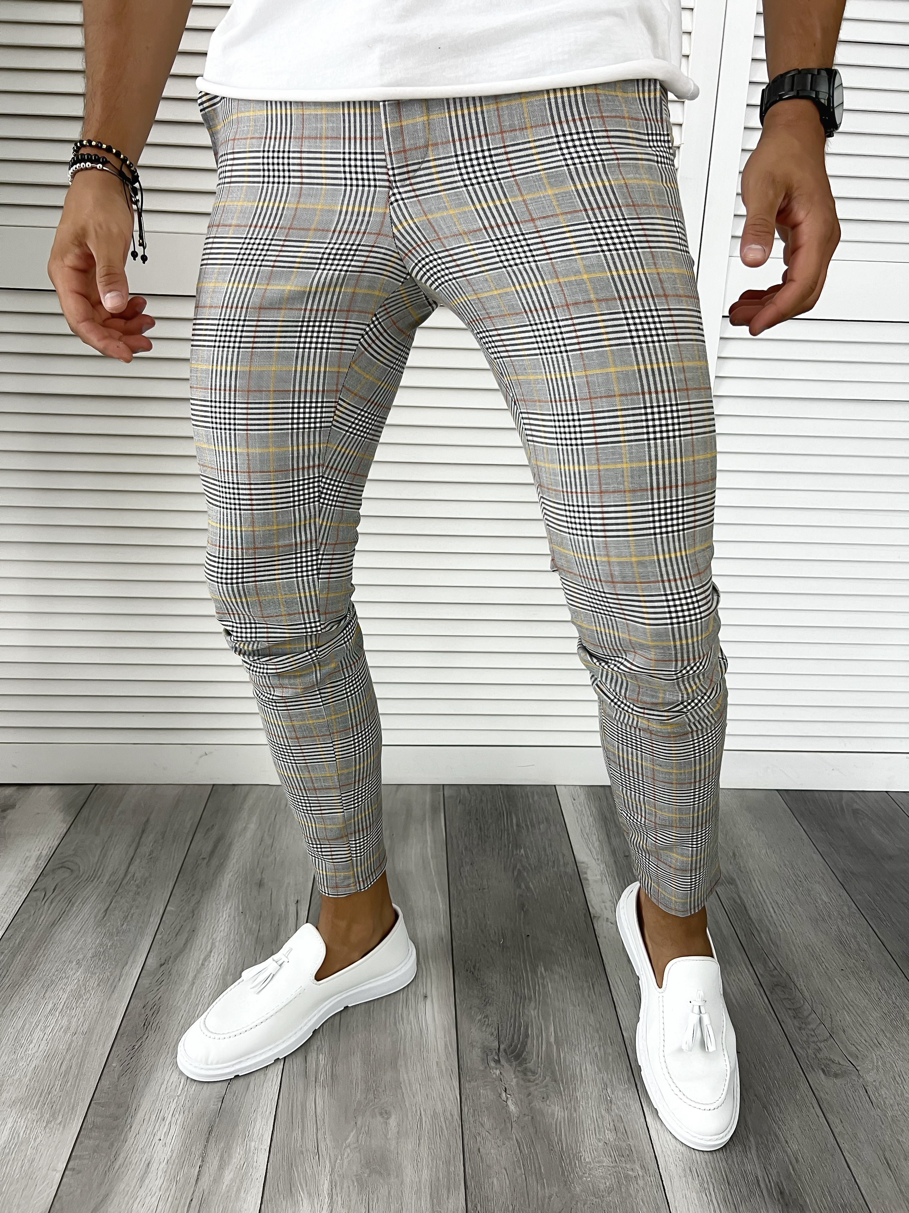 Pantaloni barbati eleganti in carouri B8783 P18-4.3