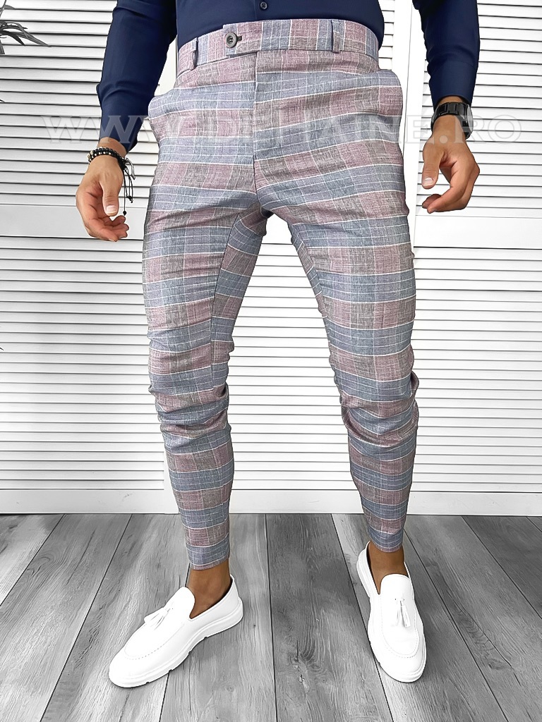 Pantaloni barbati eleganti in carouri B8496 E 5-3