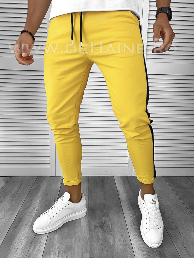 Pantaloni de trening conici galbeni B8226 P19-2.2