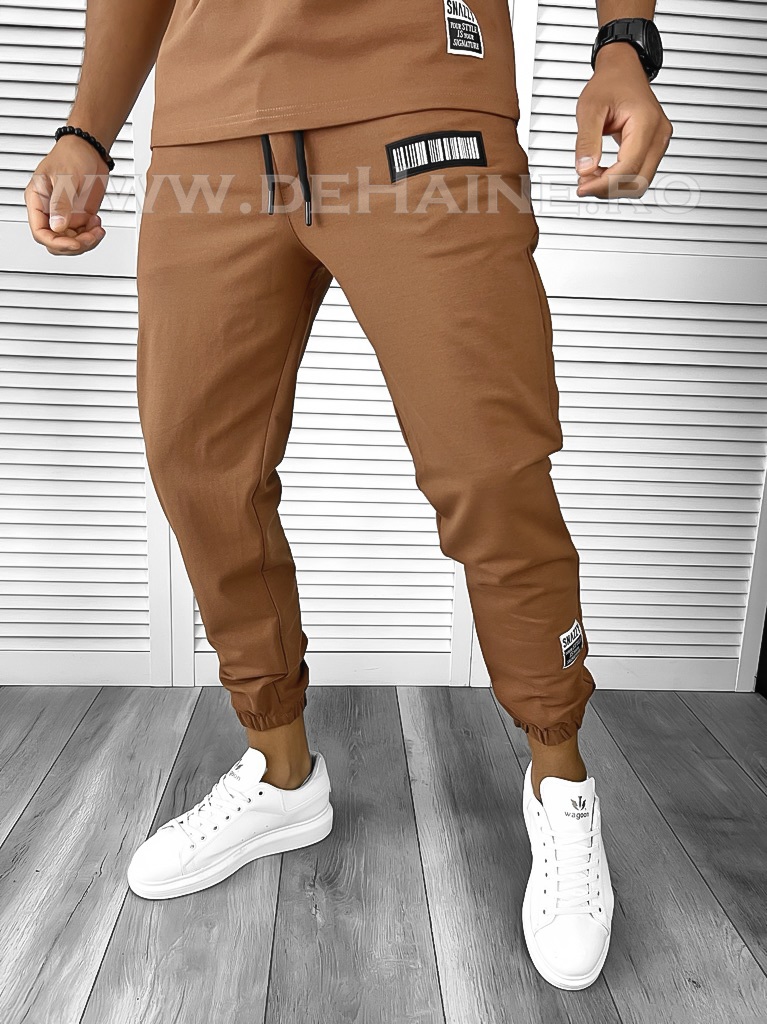 Pantaloni de trening conici maro B8040 P20-3.2