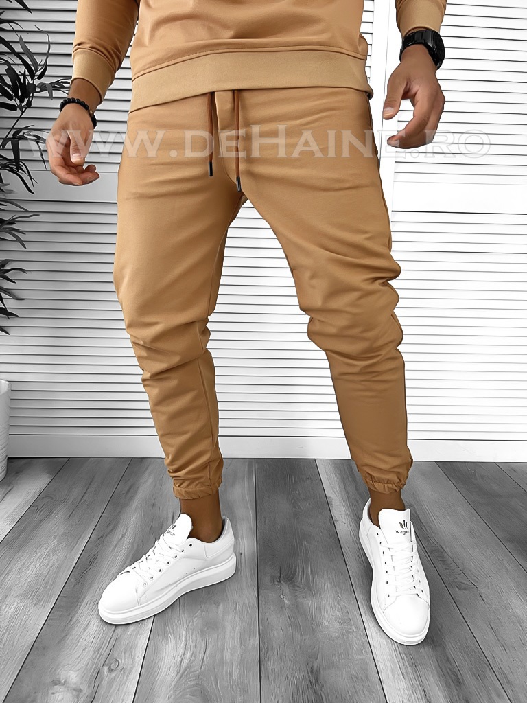 Pantaloni de trening conici maro B8032 O2-2.1