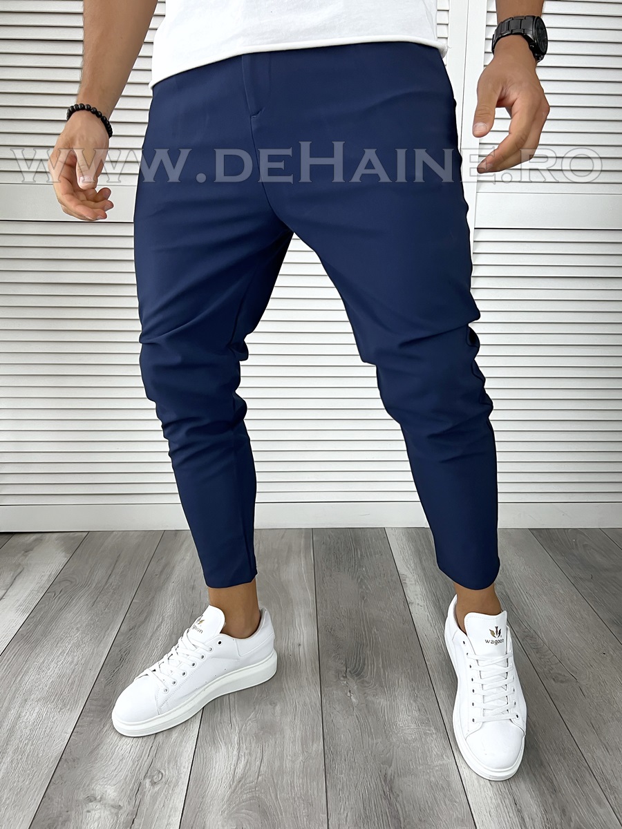 Pantaloni barbati casual regular fit bleumarin B8224 F2-2.3