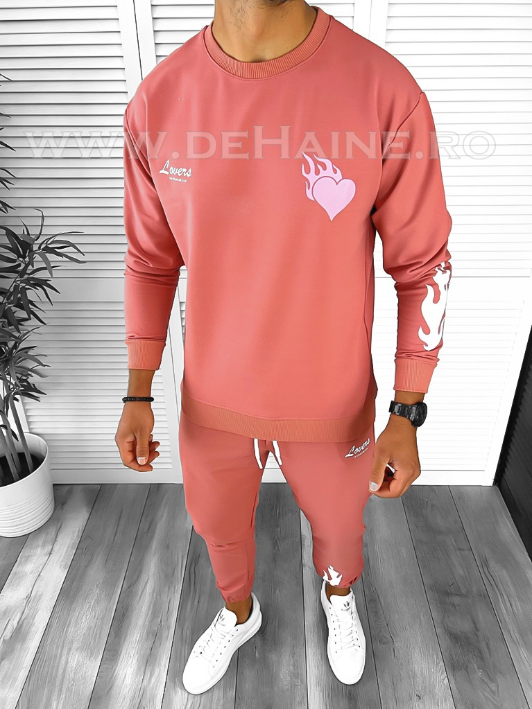 Trening barbati roz pantaloni + bluza oversize B8034 P19-1.3