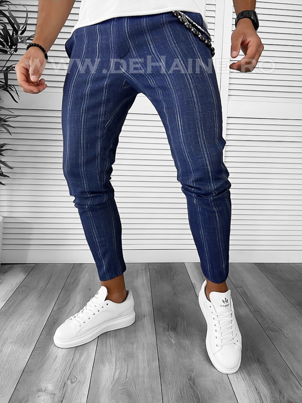 Pantaloni barbati casual regular fit bleumarin B1551 B6-1.1/5-3 E