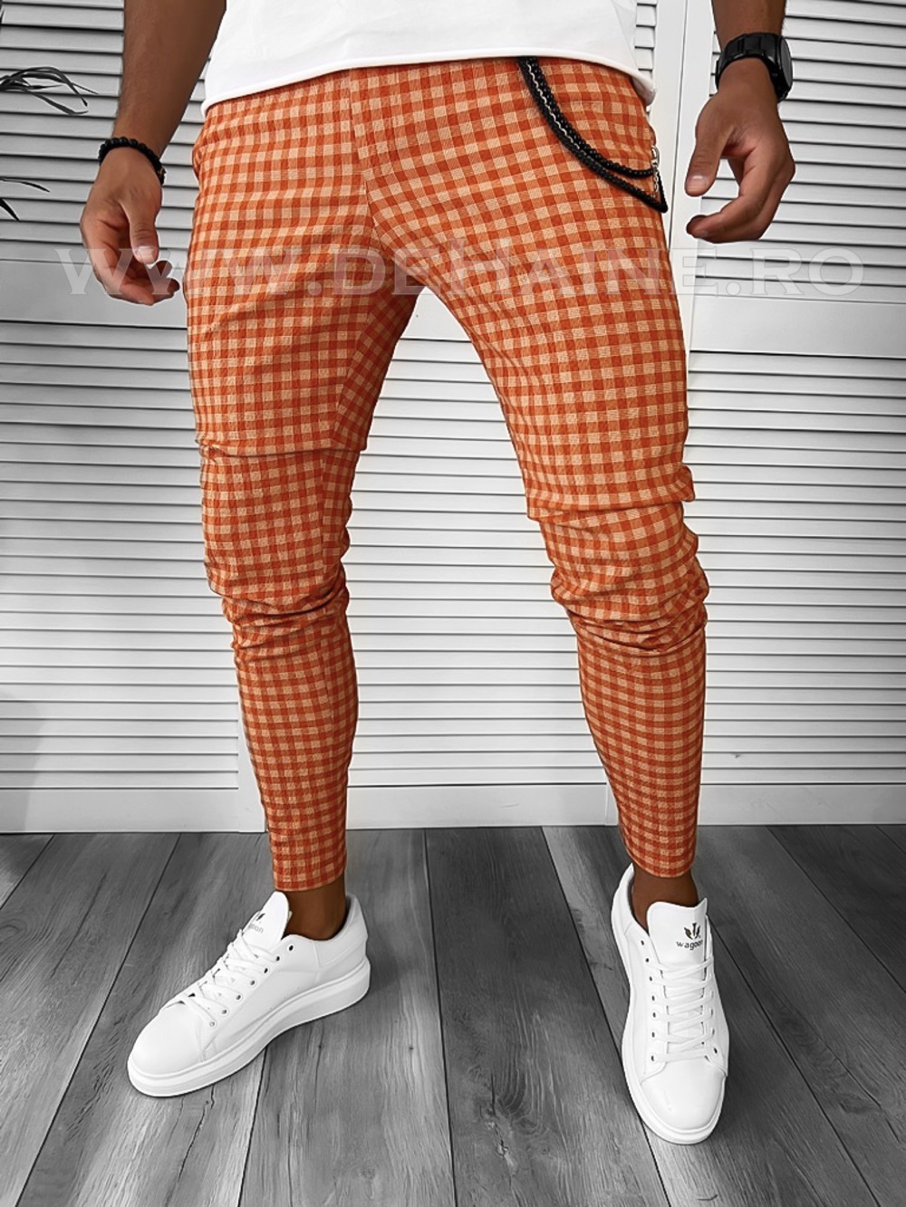 Poze Pantaloni barbati casual regular fit carouri B1880 9-5 E B2-7