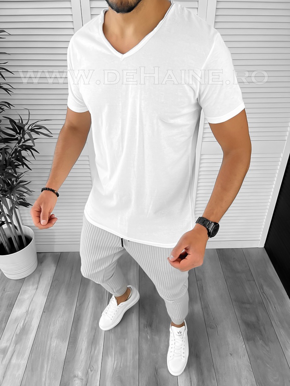 Tricou barbati alb slim fit B9947 P0-2.1