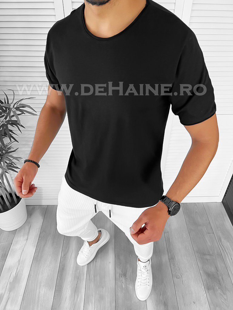 Tricou barbati negru slim fit B6344 P3-1