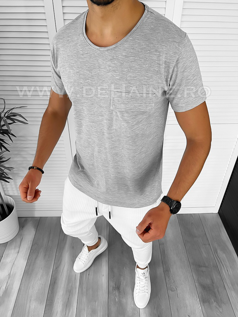 Tricou barbati gri slim fit M1950  N5-4.1