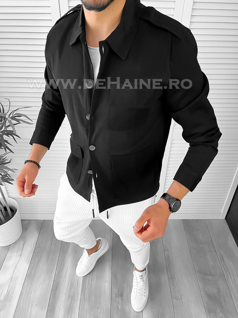 Camasa barbati neagra slim fit B7805 O2-4.2