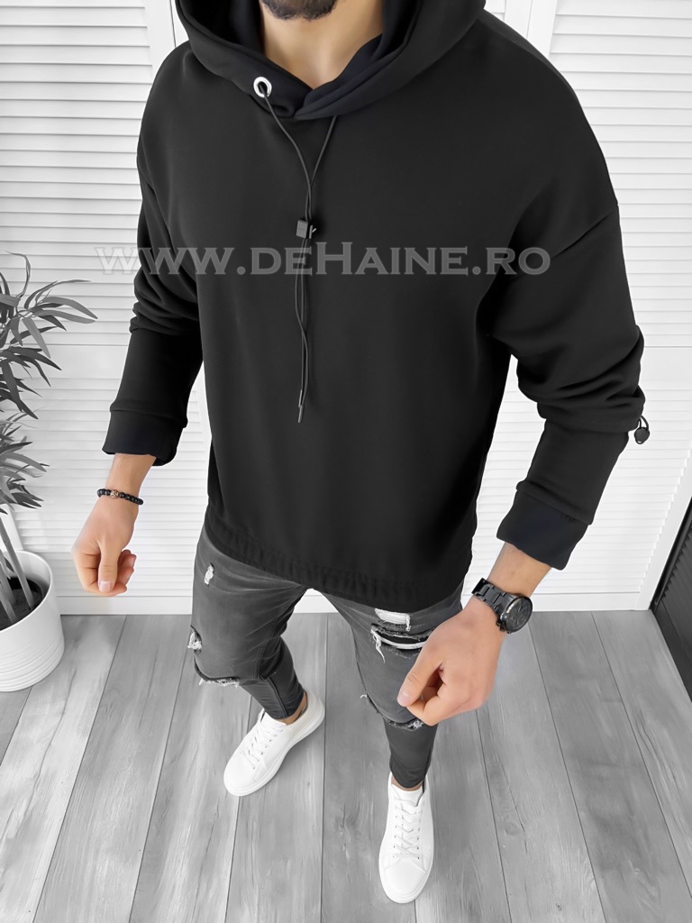 Poze Hanorac barbati slim fit negru K020 80-1.1