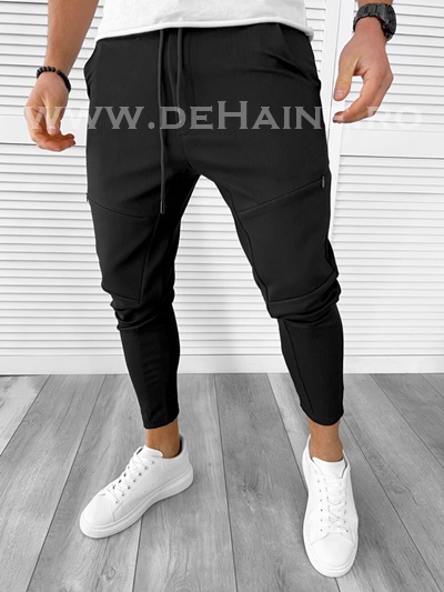 Pantaloni de trening negri conici B7654 46-3