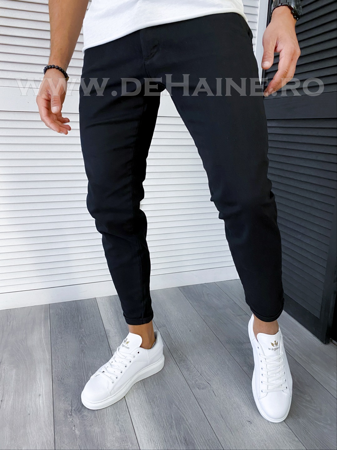 Pantaloni barbati casual negri B6297 P18-1.1