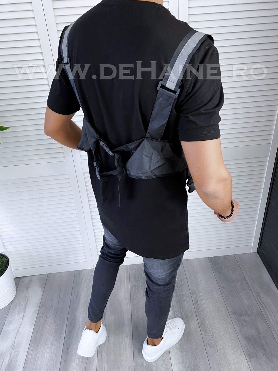 Poze Tricou barbati negru slim fit Y306 N5-3.3