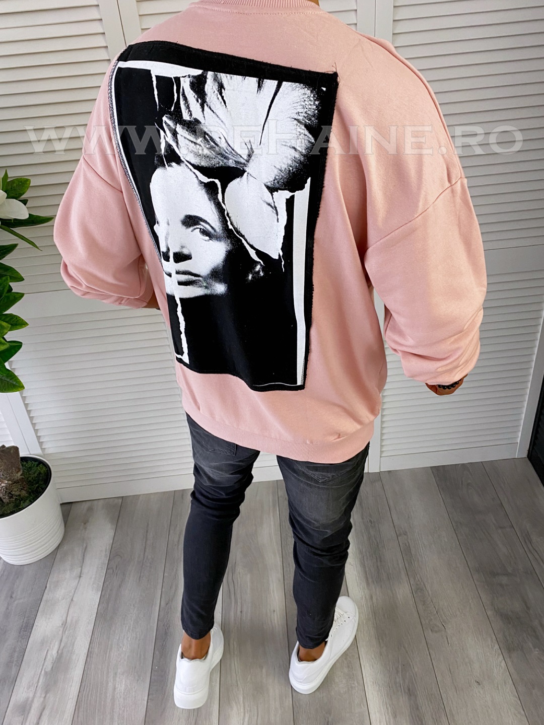 Bluza barbati roz cu imprimeu pe spate K272 P20-4.1