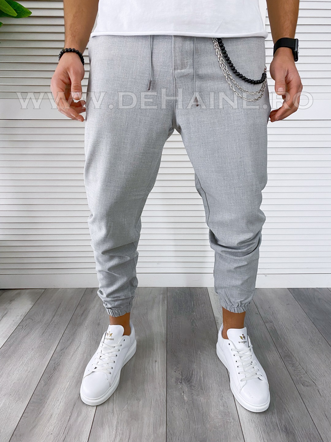 Pantaloni barbati casual gri deschis B2497 B4-2