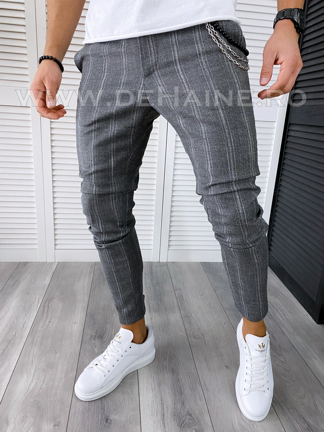 Pantaloni barbati casual regular fit gri B1551 F5-5.2 67-3 E~