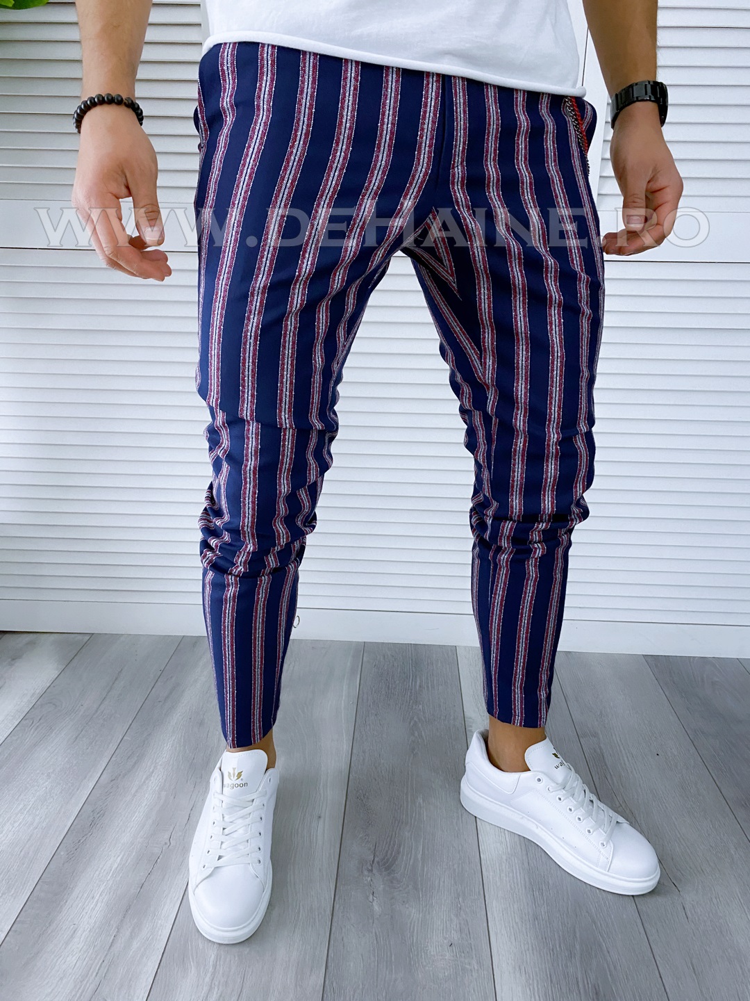 Pantaloni barbati casual regular fit bleumarin B1603 F6-4 E 9-5