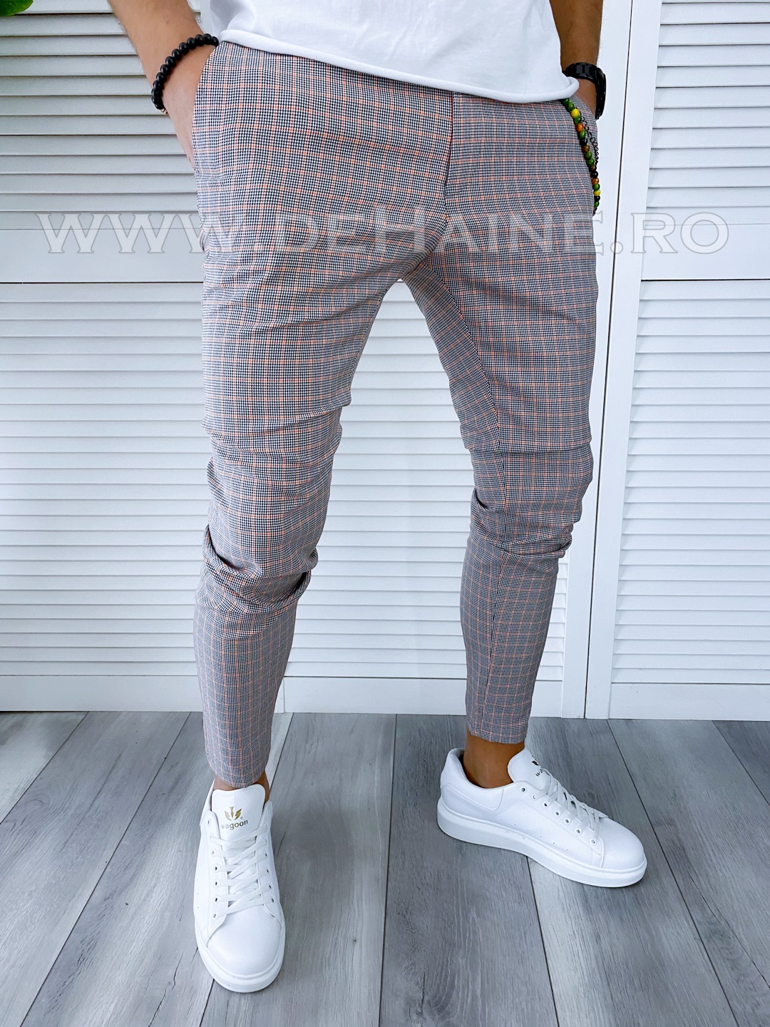 Poze Pantaloni barbati casual regular fit in carouri B1755 B6-2.3/14-2 E 