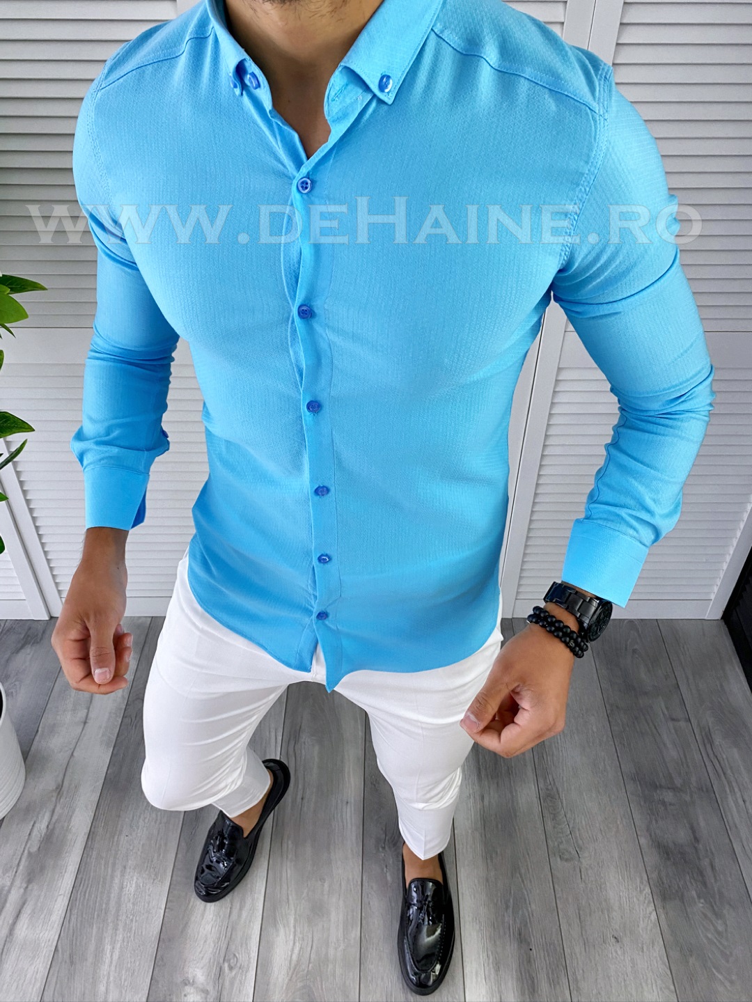 Camasa barbati slim fit bleu B5481 O2-4.2