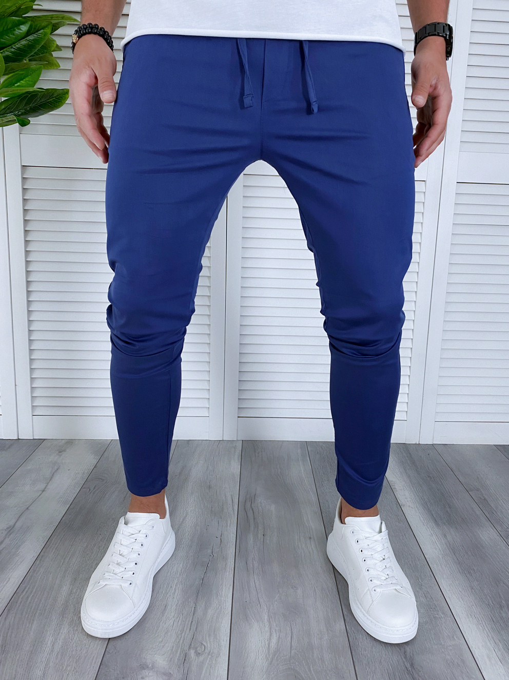 Pantaloni barbati albastri smart casual B3949 B12-4