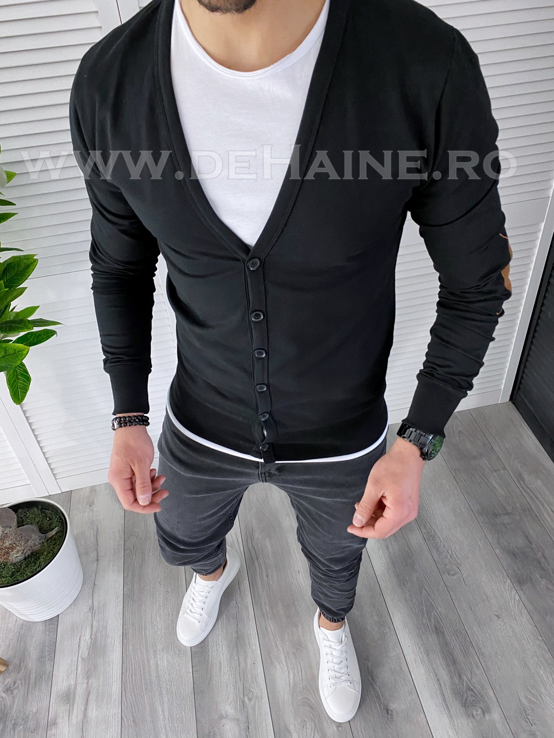 Bluza barbati neagra slim fit A6270 3-3.1